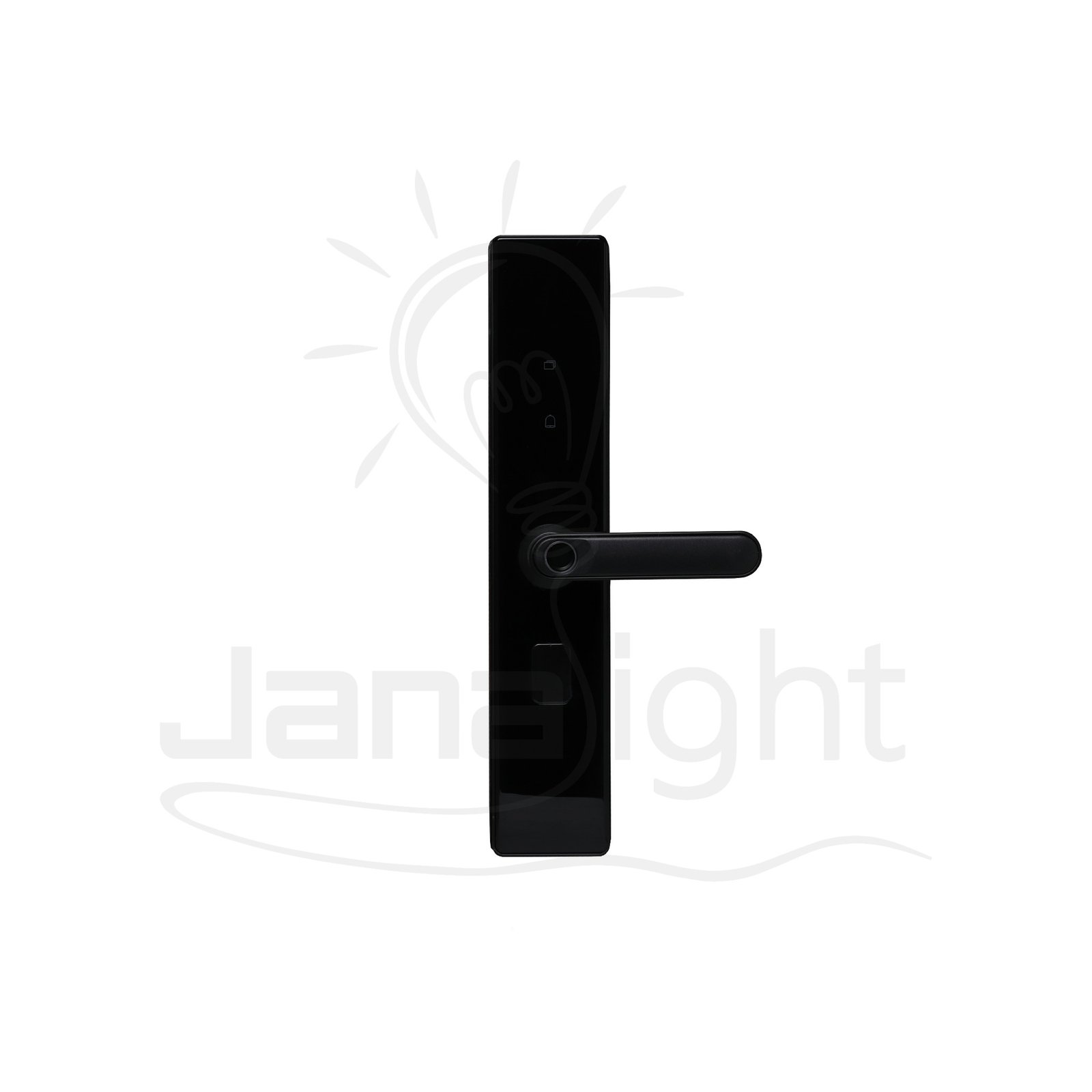 اوكرة باب شقة سمارت لوك لوحة ارقام وكرت وبصمة لون اسود GA374 Smart Apartment Door Lock Handle with Keypad Card and Fingerprint Access Black GA374
