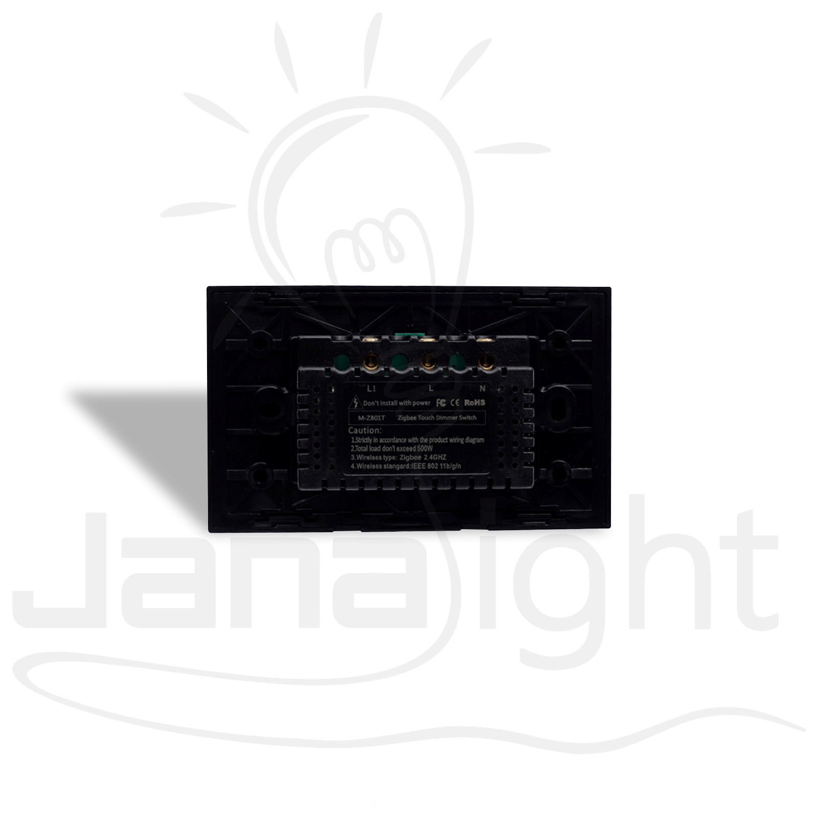 مفتاح دايمر انارة تاتش سمارت هوم موري اسود Zigbee -B Mori Smart Home Zigbee Touch Light Dimmer Switch - Black (Model B)