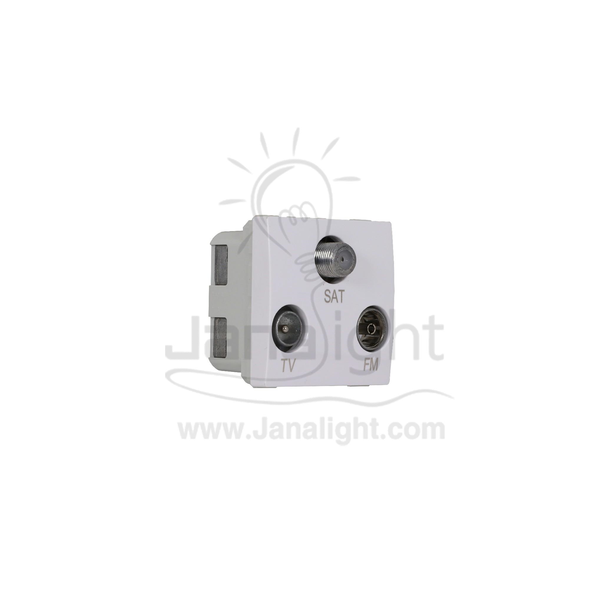 بريزة دش SAT و تلفزيون TV و راديو FM ابيض Schneider Mgu3.468.18 Receiver Plug Socket, White