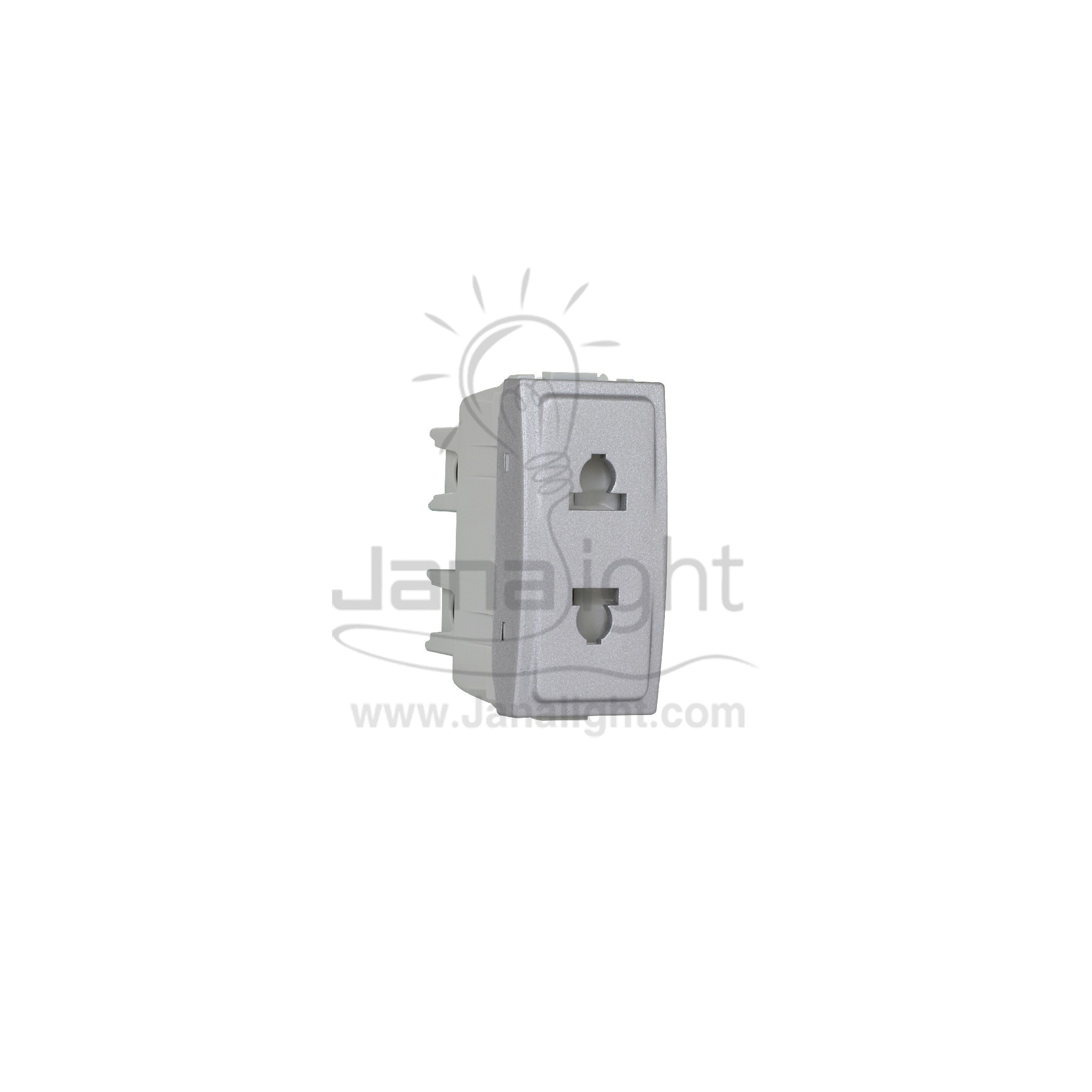 بريزة امريكي بغطاء حماية فضي شنايدر Schneider Mgu3.021.30 American Plug Socket