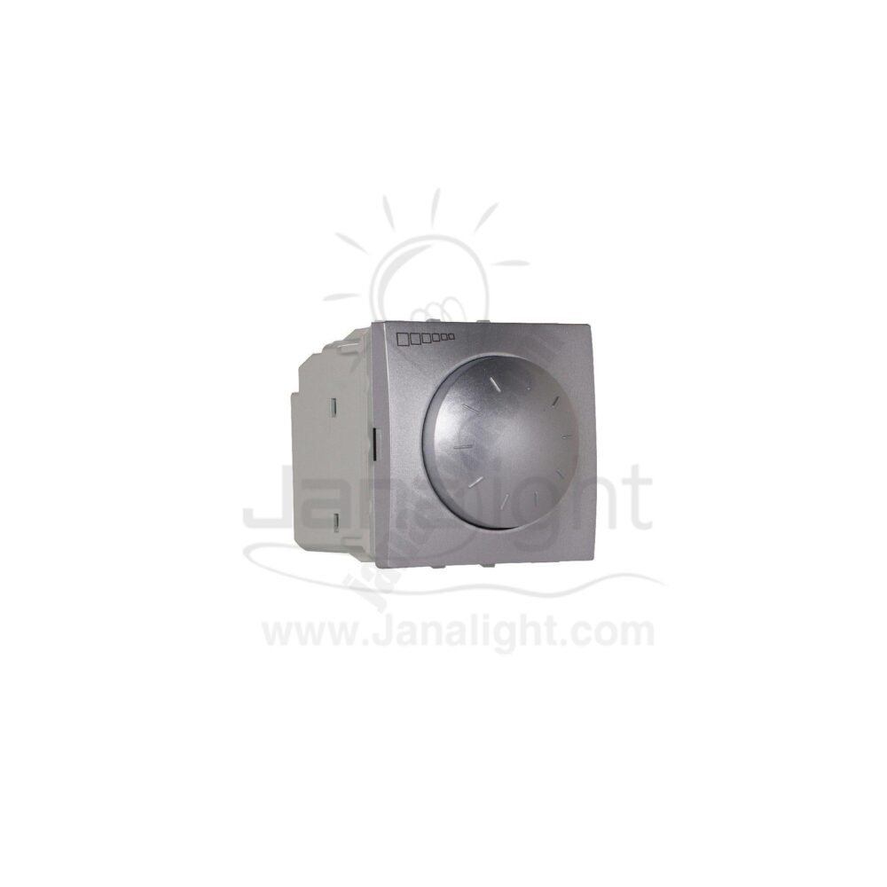 دايمر 400 وات انارة ديفياتير وعادي فضي شنايدر MGU3-511-30 Schneider Electric MGU3.511.30 Rotary Dimmer - 40-400 W/VA One/Two Way Switch