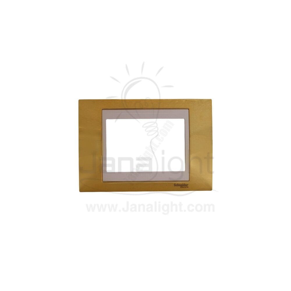 وش 3 فتحة شنايدر ذهبي بفريم ابيض MGU6-103-804 Unica cover frame Mgu6.103.804