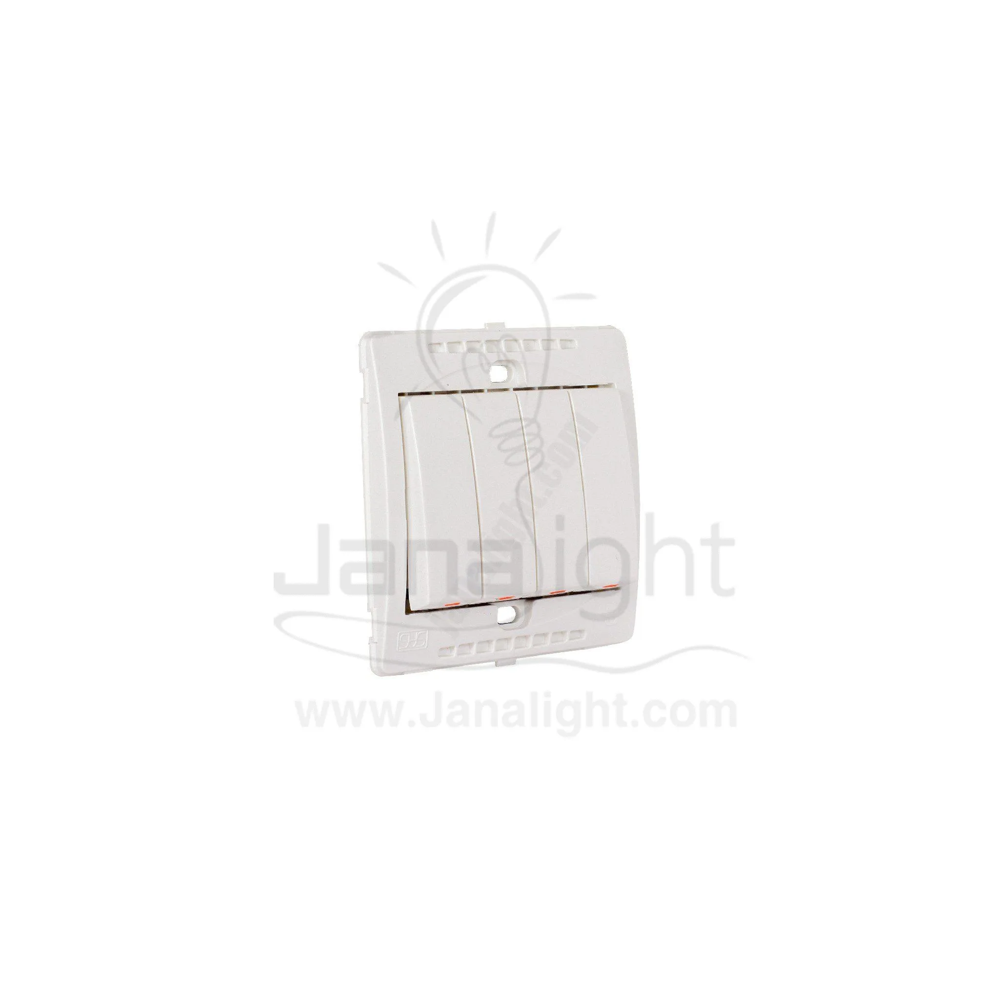 مفتاح رباعي 7X7 ساس ابيض Quadruple White Switch 7*7 Sas