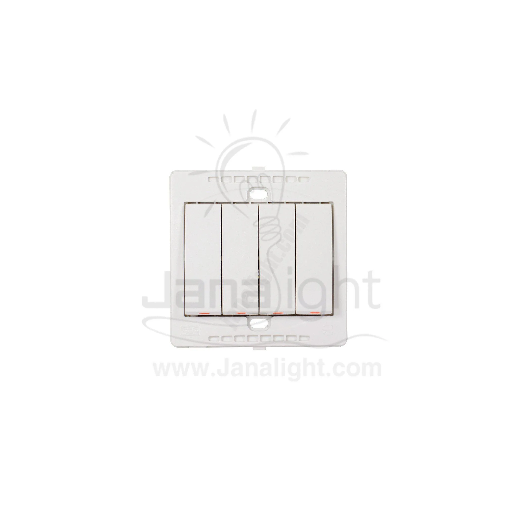 مفتاح رباعي 7X7 ساس ابيض Quadruple White Switch 7*7 Sas