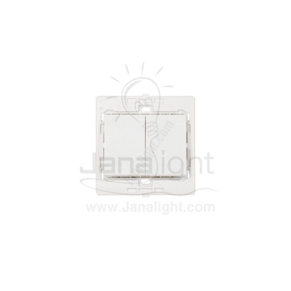 مفتاح ديفياتير مجوز 7x7 ساس ابيض Double white switch - 2-way 7*7 sas