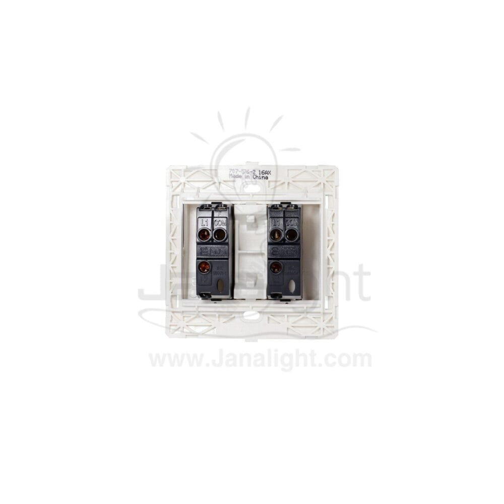 مفتاح ديفياتير مجوز 7x7 ساس ابيض Double white switch - 2-way 7*7 sas
