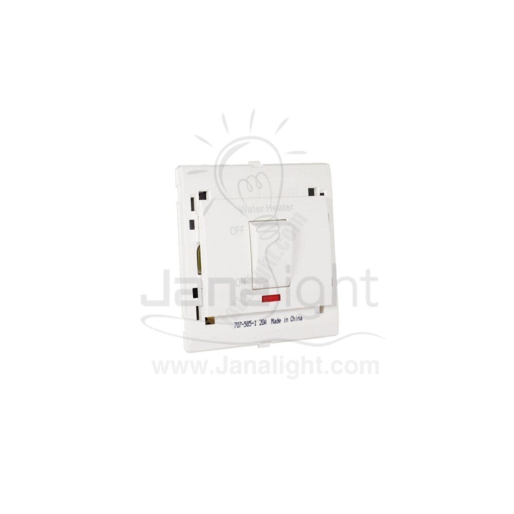 مفتاح سخان 20 امبير 7x7 ساس ابيض white heater switch 20A 7*7 sas