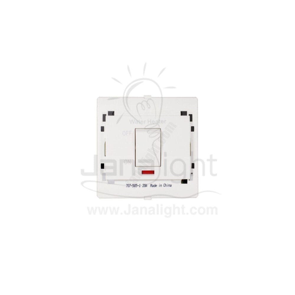 مفتاح سخان 20 امبير 7x7 ساس ابيض white heater switch 20A 7*7 sas