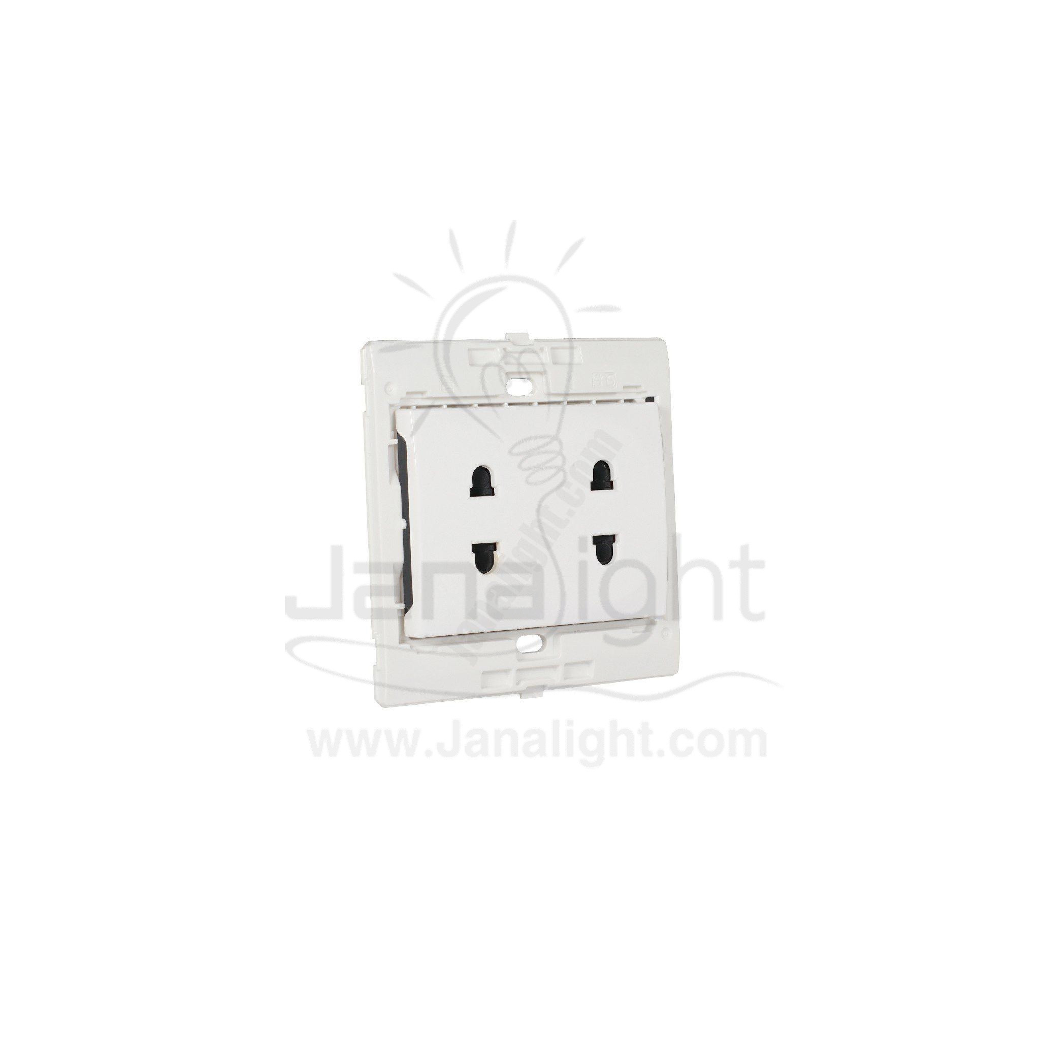 بريزة امريكي مجوز 7x7 ساس ابيض Double White socket 7*7 sas