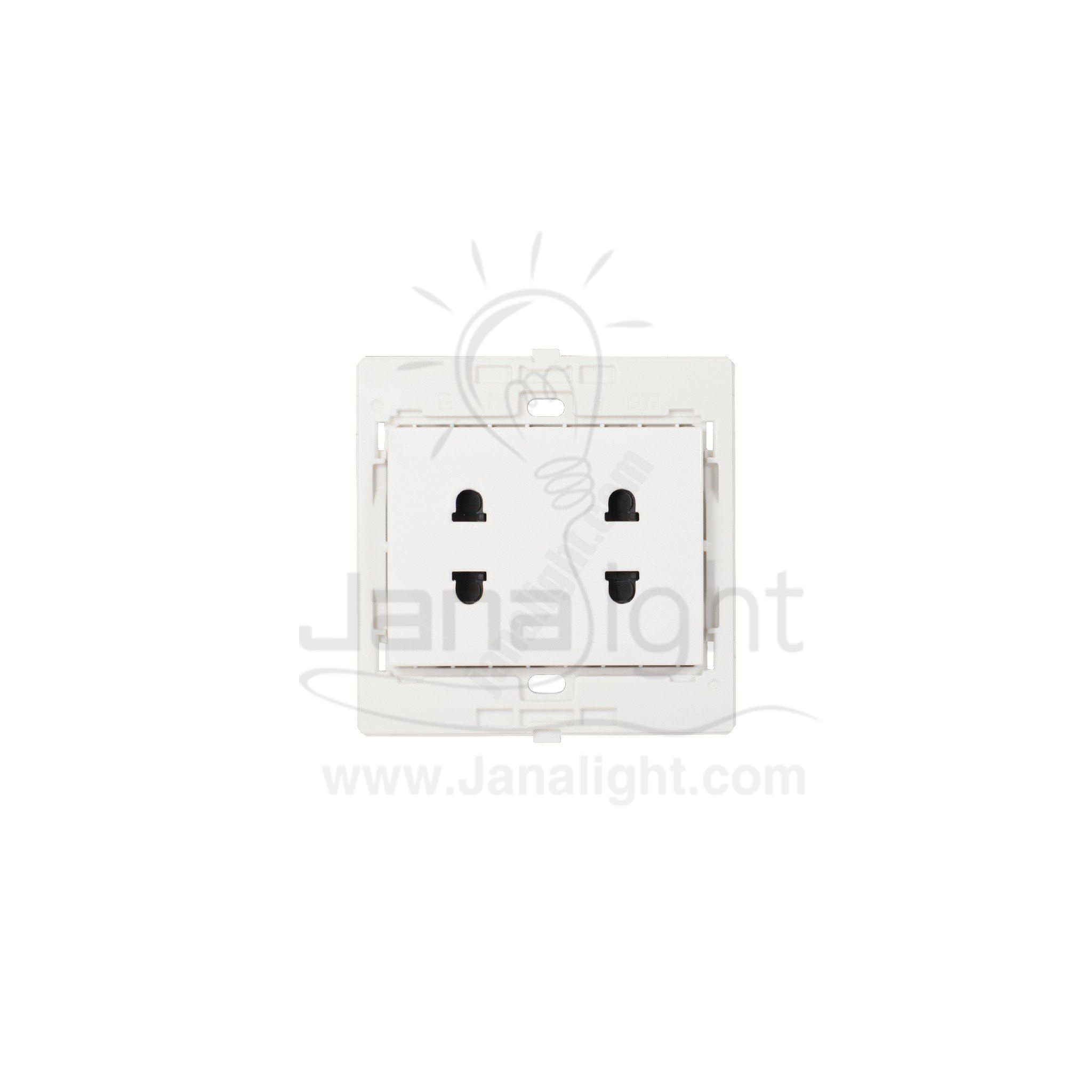 بريزة امريكي مجوز 7x7 ساس ابيض Double White socket 7*7 sas