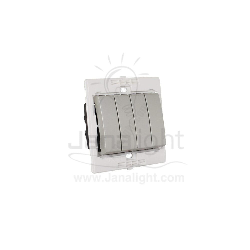 مفتاح رباعي 7x7 ساس ستانلس Quadruple stainless Switch 7*7 sas