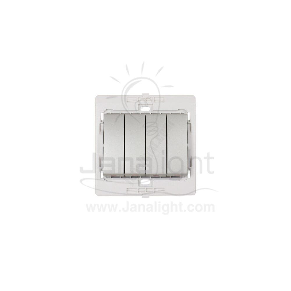 مفتاح رباعي 7x7 ساس ستانلس Quadruple stainless Switch 7*7 sas