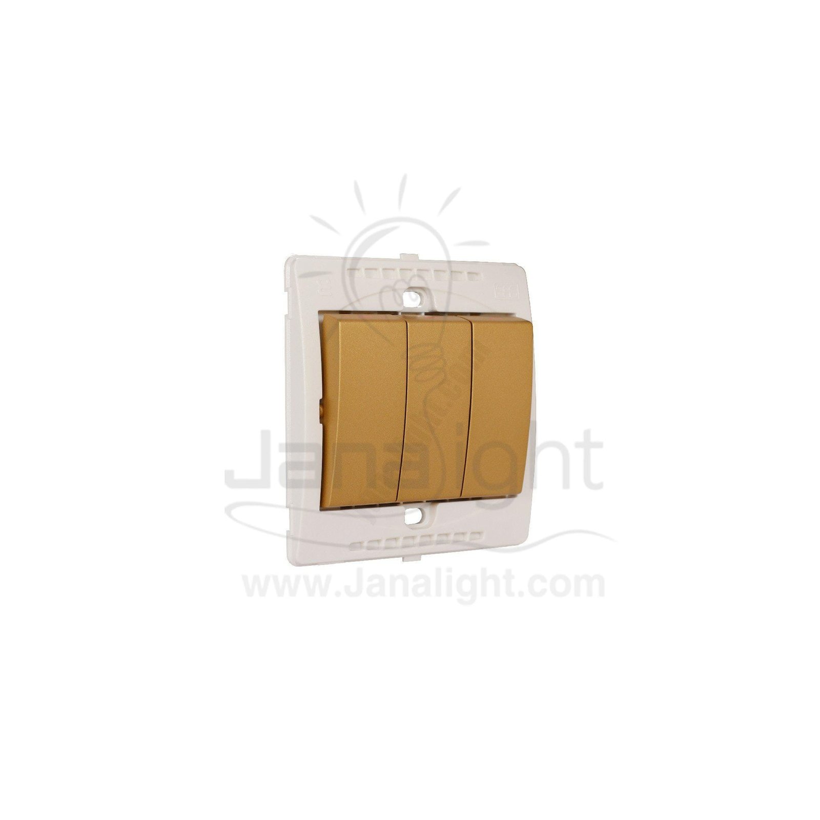 مفتاح ثلاثي 7x7 ساس ذهبي مط triple Matt gold Switch 7*7 sas