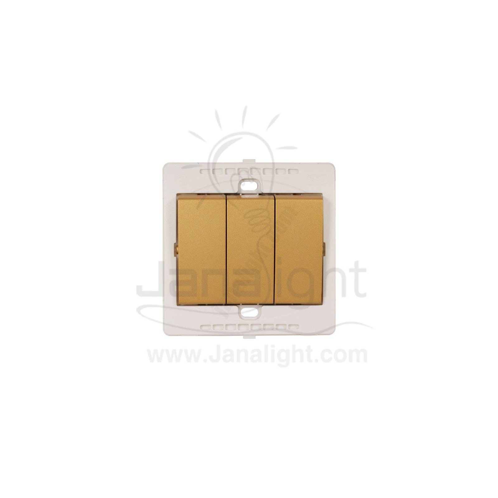 مفتاح ثلاثي 7x7 ساس ذهبي مط triple Matt gold Switch 7*7 sas
