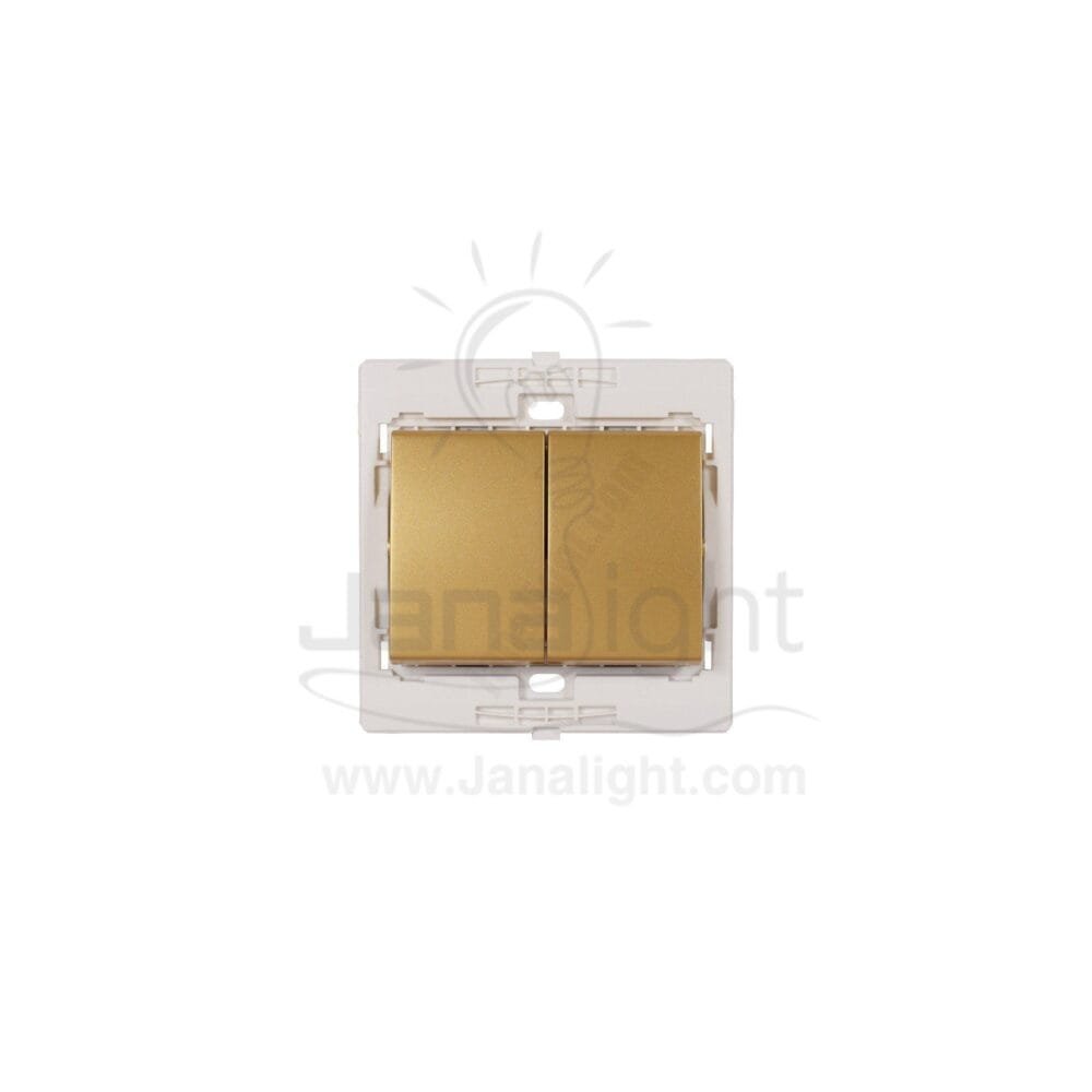 مفتاح ديفياتير مجوز 7x7 ساس ذهبي مط Double Matt gold switch - 2-way 7*7 sas
