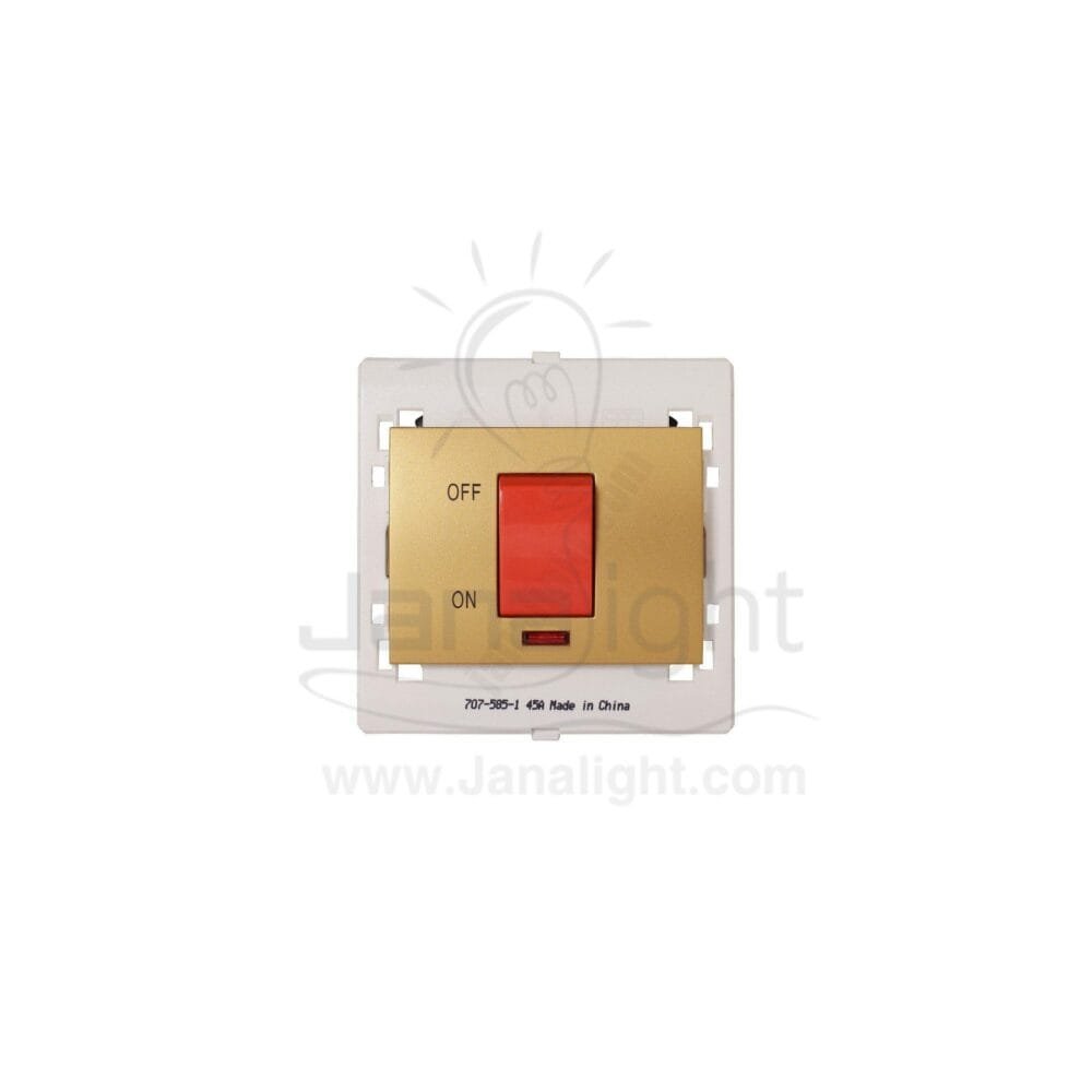 مفتاح تكييف 45 امبير 7x7 ساس ذهبي مط Double Matt gold 45A Air Conditioning Switch 7*7 sas
