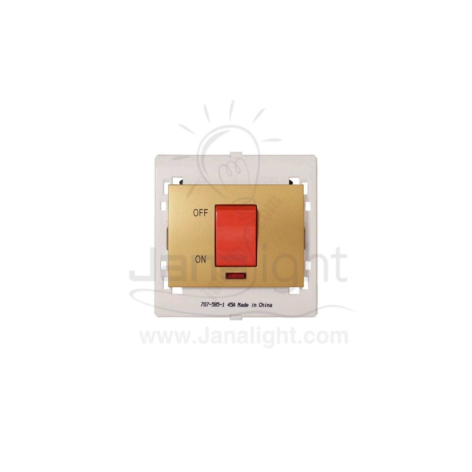 مفتاح تكييف 45 امبير 7x7 ساس ذهبي مط Double Matt gold 45A Air Conditioning Switch 7*7 sas