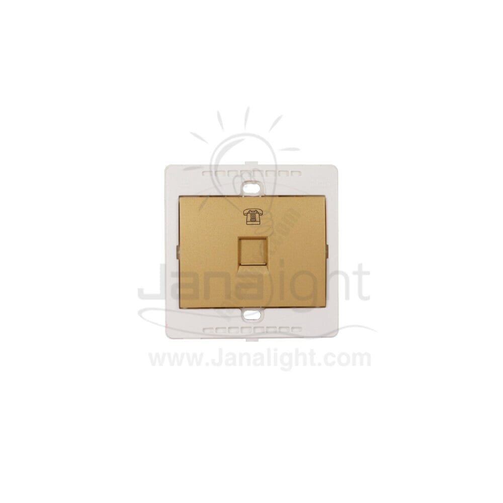 بريزة تليفون 4 طرف 7x7 ساس ذهبي مط Matt gold Phone Socket 4 tip 7*7 sas