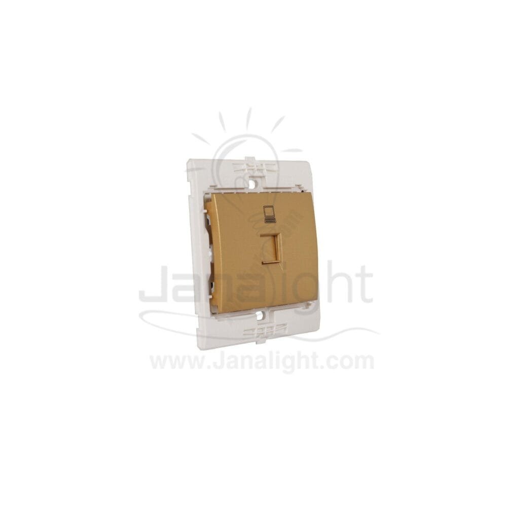 بريزة نت CAT5 7x7 ساس ذهبي مط Matt gold CAT5 socket 7*7 sas