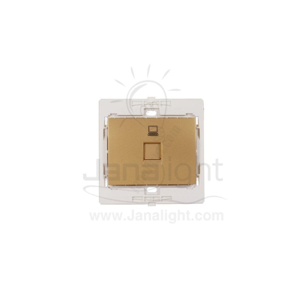 بريزة نت CAT5 7x7 ساس ذهبي مط Matt gold CAT5 socket 7*7 sas
