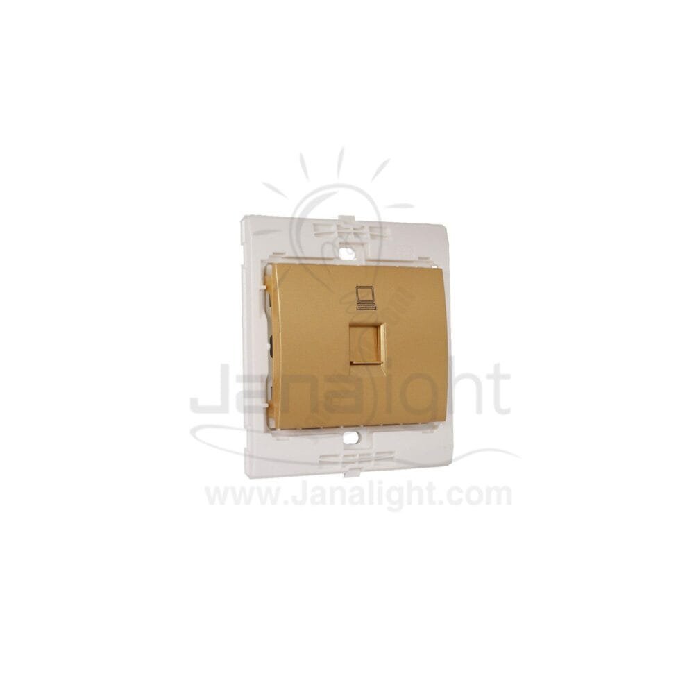 بريزة نت CAT6 7x7 ساس ذهبي مط Matt gold CAT6 socket 7*7 sas