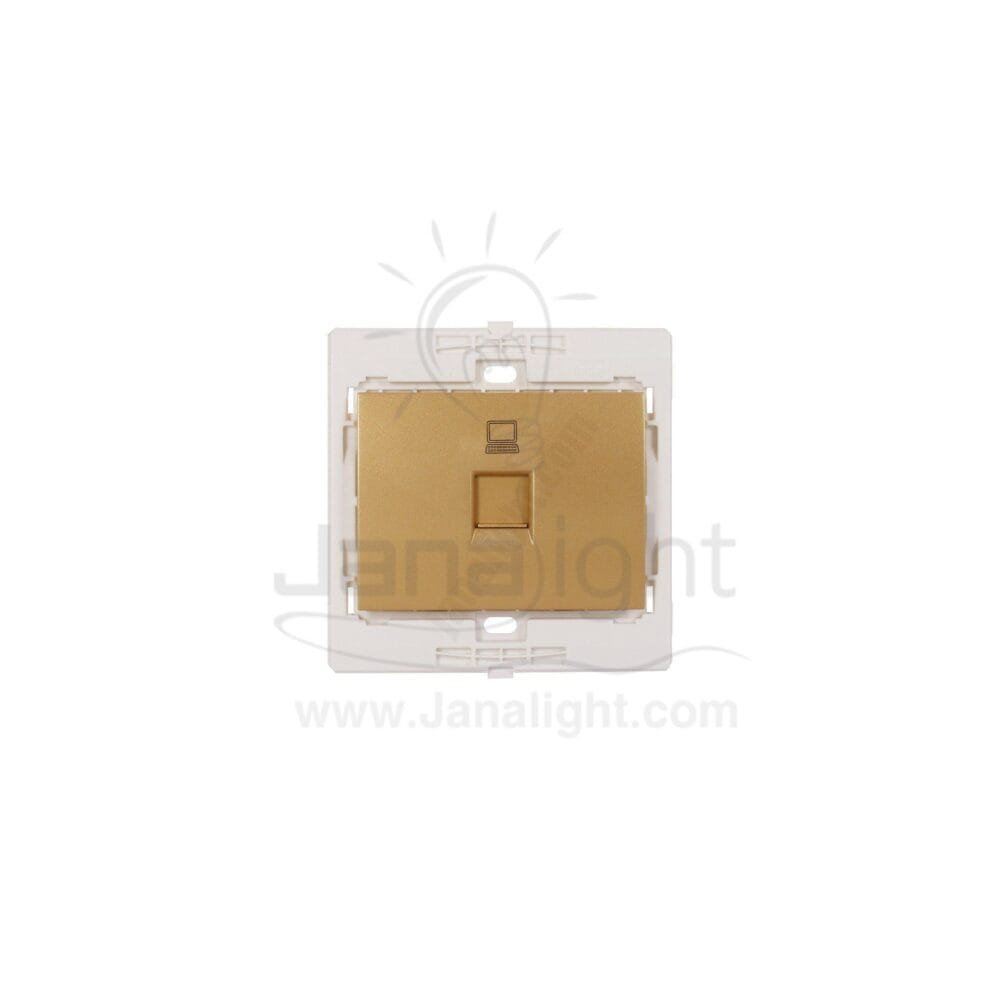 بريزة نت CAT6 7x7 ساس ذهبي مط Matt gold CAT6 socket 7*7 sas