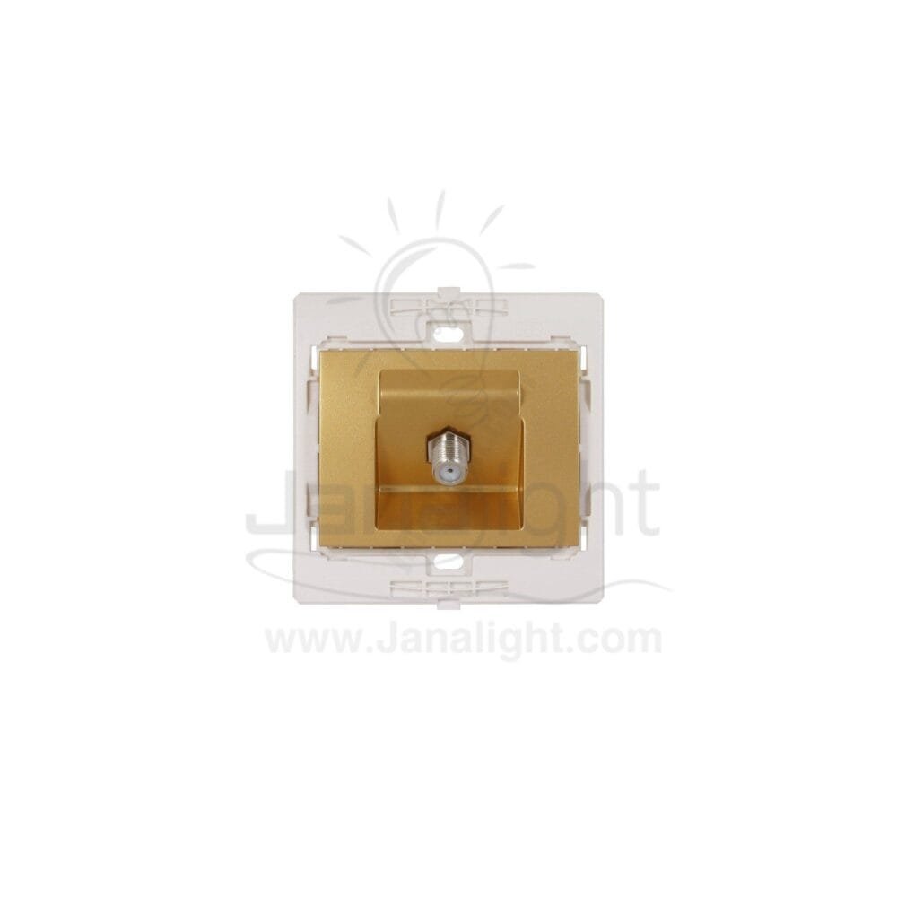 بريزة دش 7x7 ساس ذهبي مط Matt gold socket TV 7*7 sas