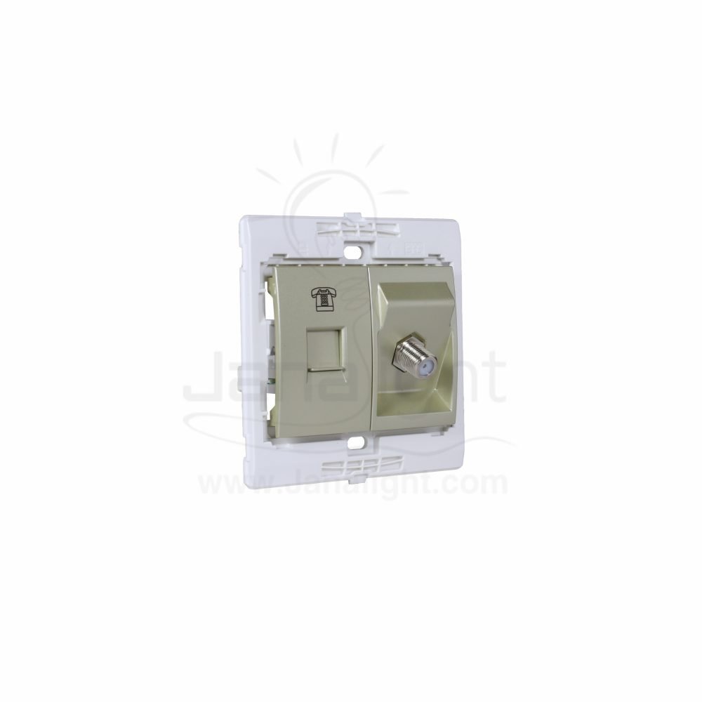 بريزة تليفون ودش ساس 7x7 بلاتيني Platinum telephone socket CAT 3 and satellite socket SAS 7*7