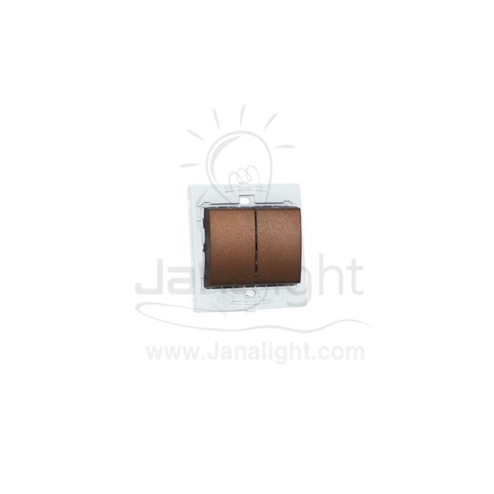 مفتاح مجوز 7x7 ساس بني ميتالك Double brown metallic Switch 7*7 sas