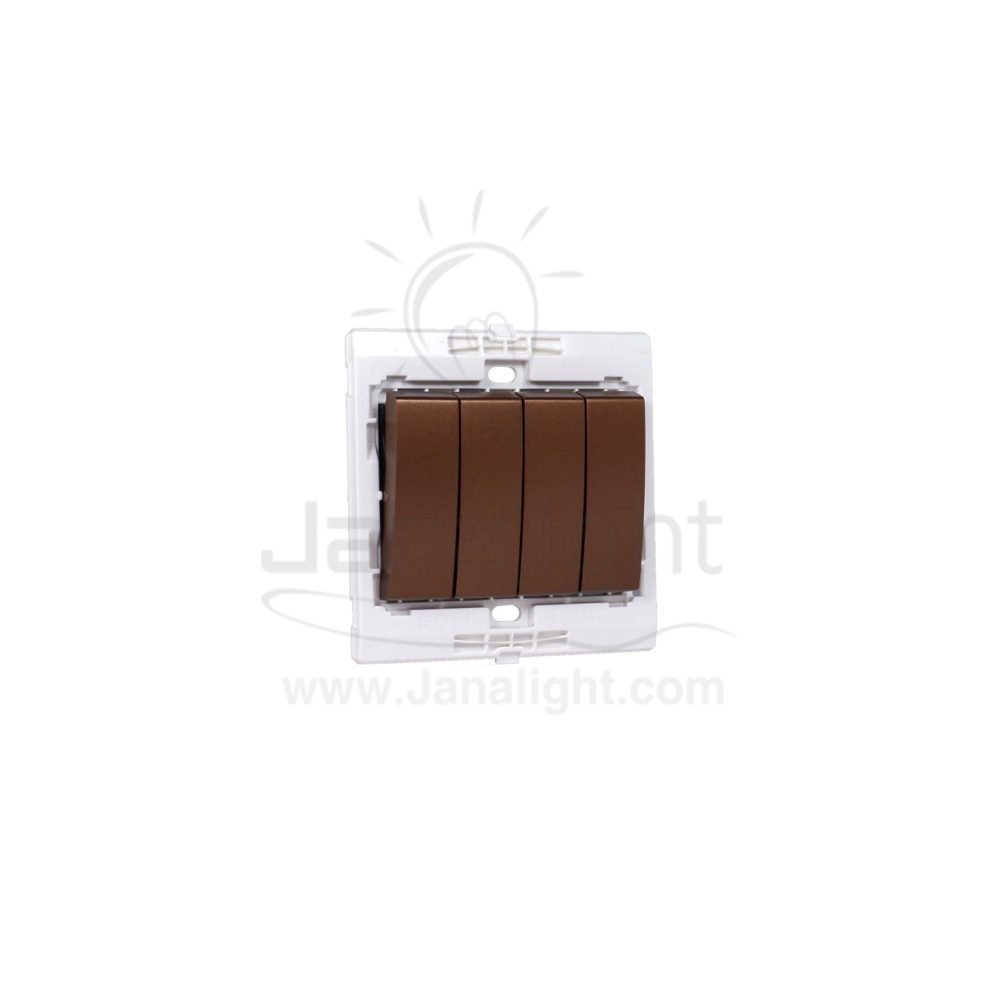 مفتاح رباعي 7x7 ساس بني ميتالك Quadruple brown metallic Switch 7*7 sas
