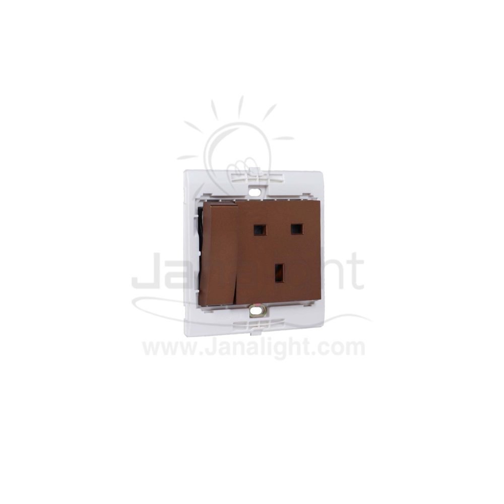 بريزة انكليزي ومفتاح جانبي 7x7 ساس بني brown metallic Socket universal with switch 7*7 sas