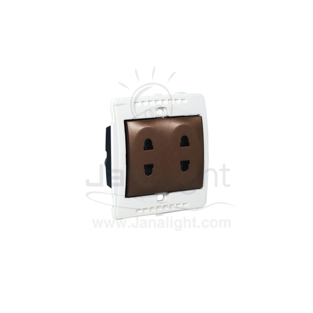 بريزة امريكي مجوز 7x7 ساس بني ميتالك Double brown metallic socket 7*7 sas