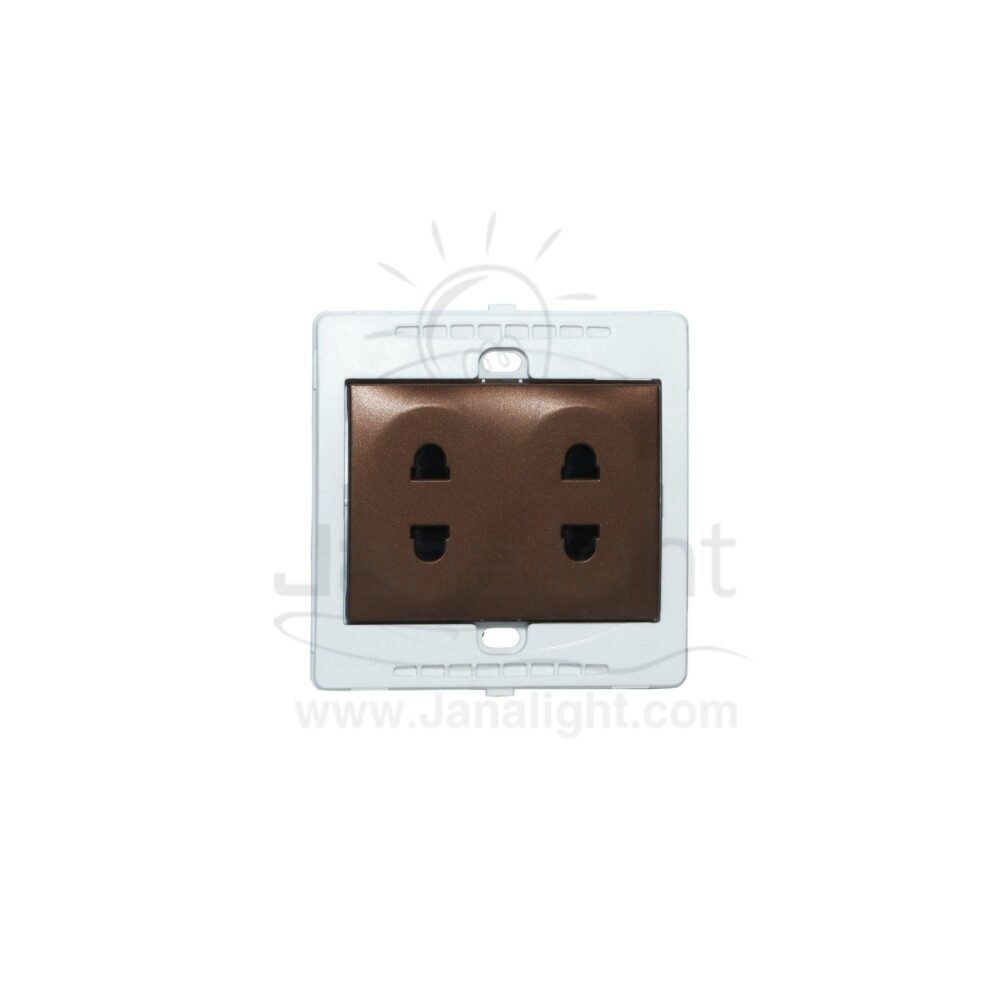 بريزة امريكي مجوز 7x7 ساس بني ميتالك Double brown metallic socket 7*7 sas