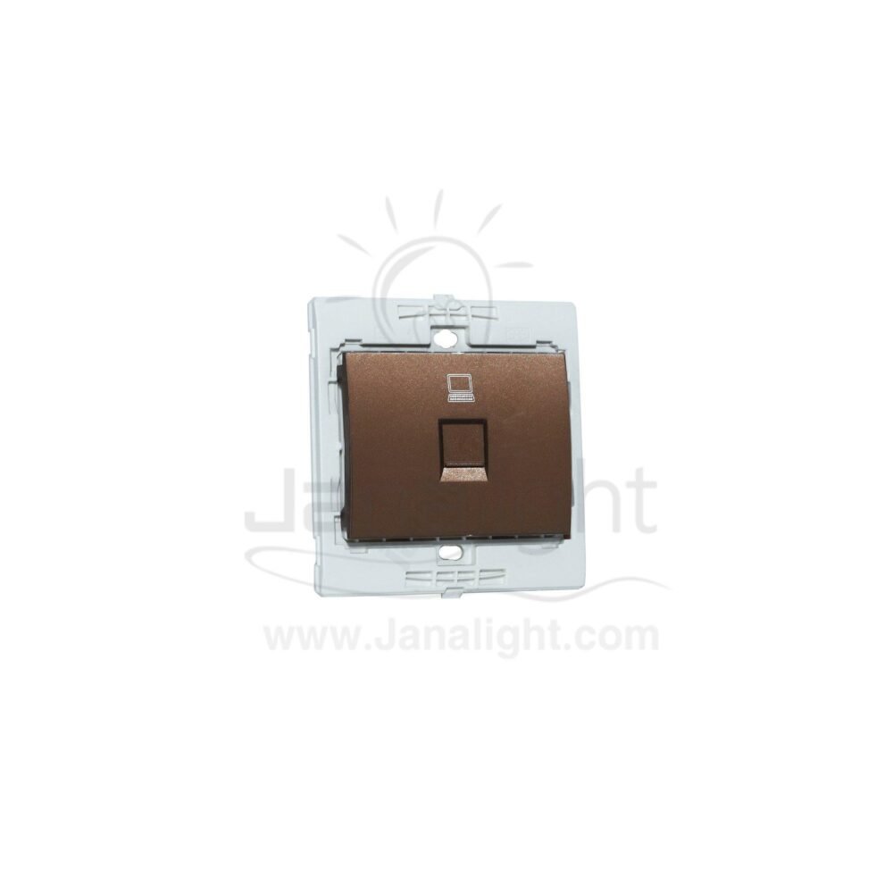 بريزة نت CAT5 7x7 ساس بني ميتالك brown metallic CAT5 socket 7*7 sas
