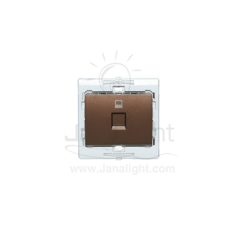 بريزة نت CAT5 7x7 ساس بني ميتالك brown metallic CAT5 socket 7*7 sas