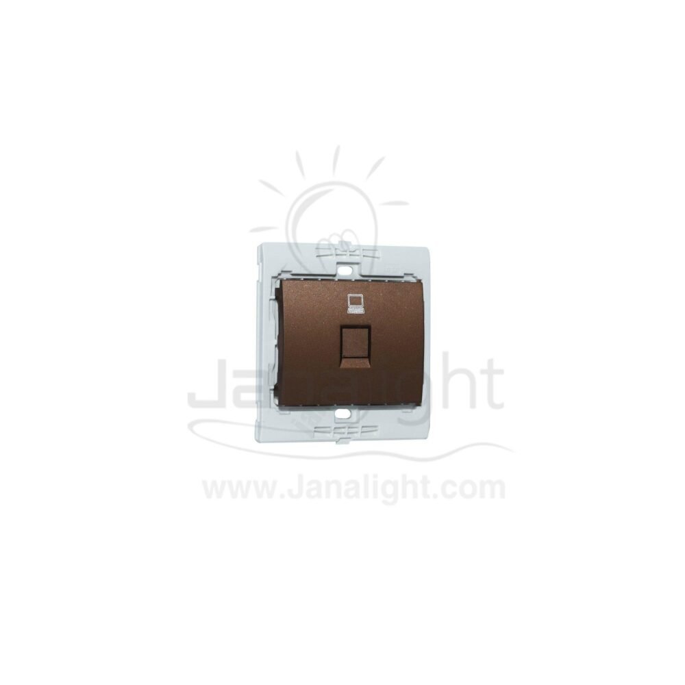 بريزة نت CAT6 7x7 ساس بني ميتالك brown metallic CAT6 socket 7*7 sas