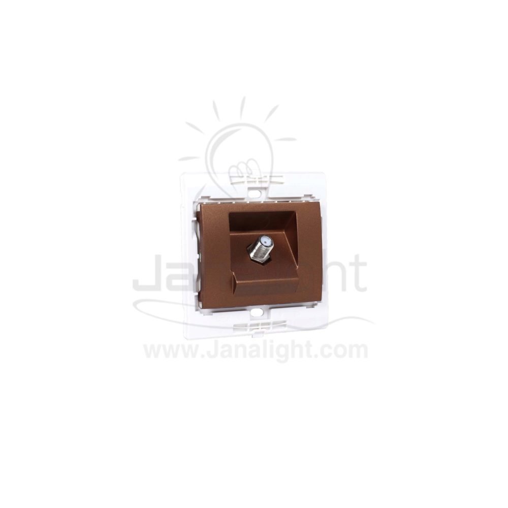 بريزة دش ساس 7x7 بني ميتالك Brown satellite socket SAS 7*7
