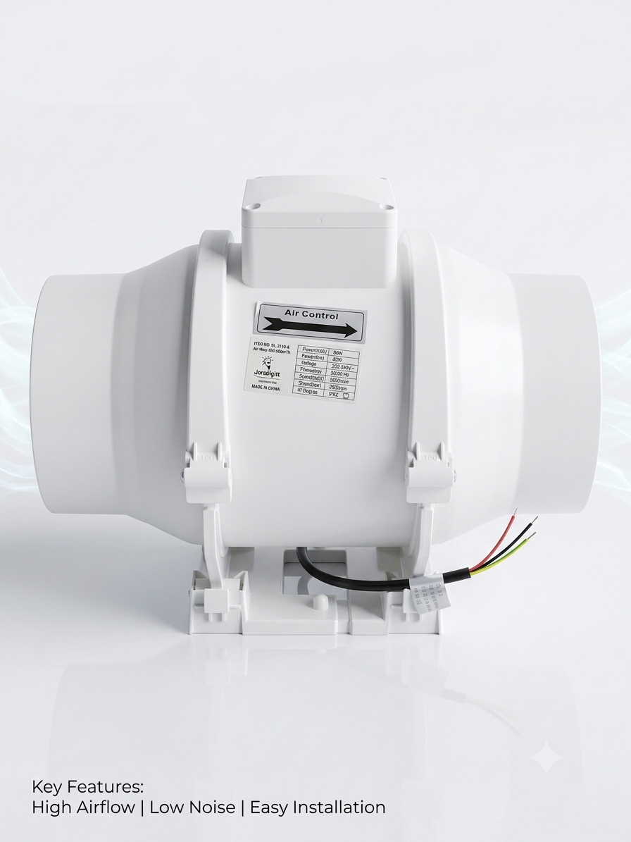 شفاط مركزي بلاور مخرج ومدخل 6 بوصة جنى فان PL-8030-6 Jana Fan PL-8030-6 Central Inline Exhaust Fan 6-Inch Inlet & Outlet