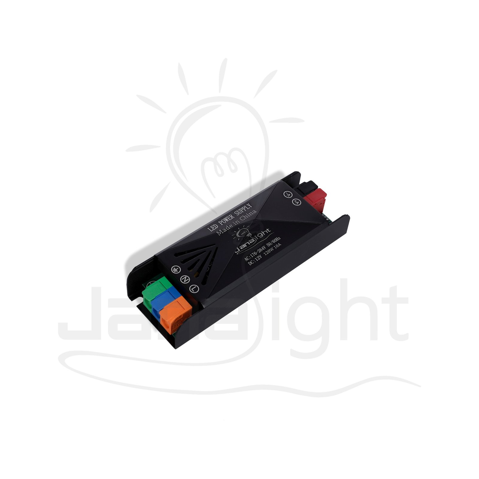 باور سبلاي 10 امبير HQ الترا سلم 120 وات DC12V فولت IP20-DY-120W-12 جني لايت Power Supply HQ Ultra Slim 10A 120W DC 12V IP20 - DY-120W-12 Jana Light