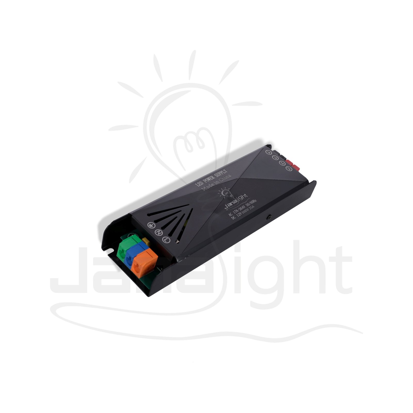 باور سبلاي 25 امبير HQ الترا سلم 300 وات DC12V فولت IP20-DY-300W-12 جني لايت Power Supply HQ Ultra Slim 25A 300W DC 12V IP20 - DY-300W-12 Jana Light