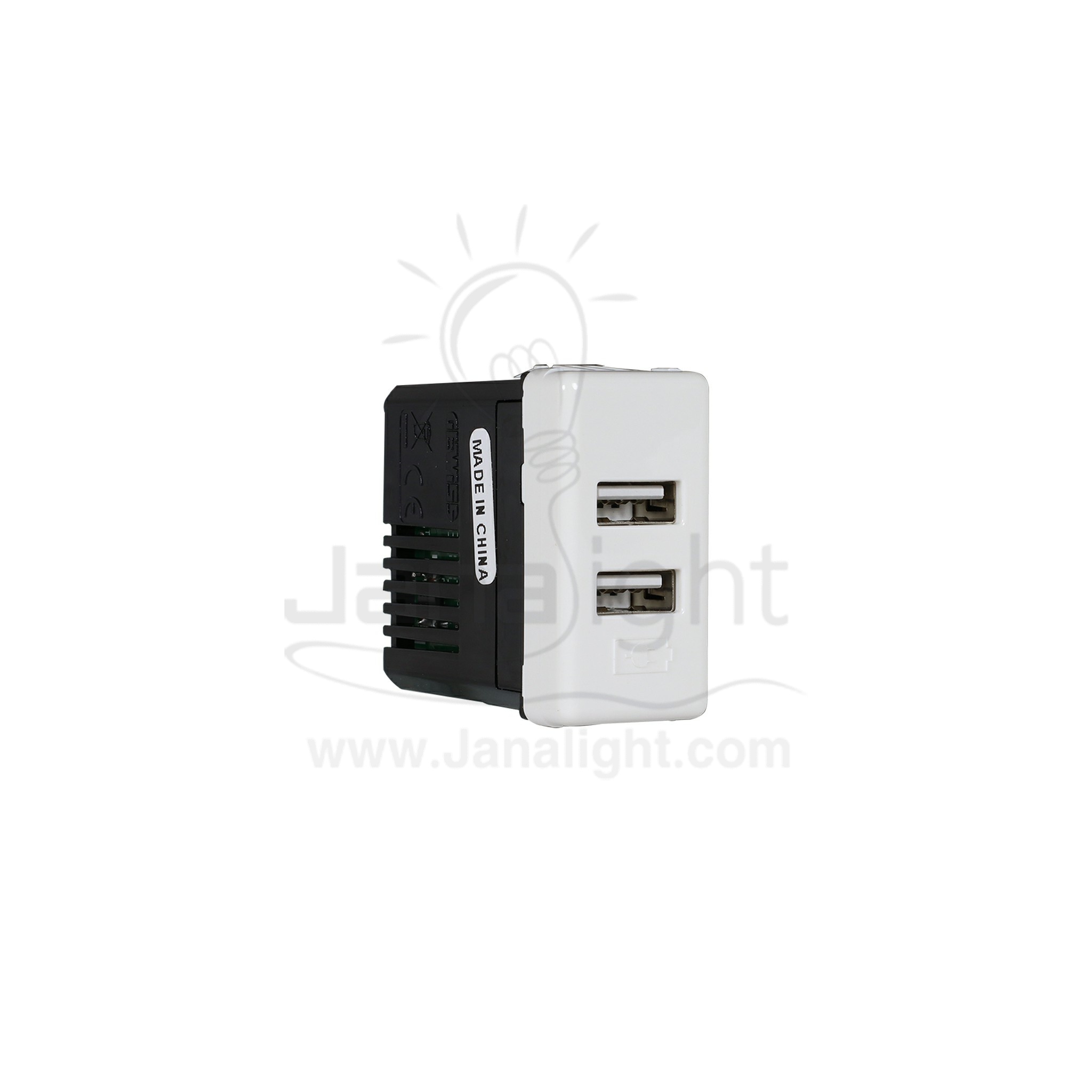 مدخل مفرد 2 USB ابيض جيويس Double usb charger socket white GEWISS 15404012(1)