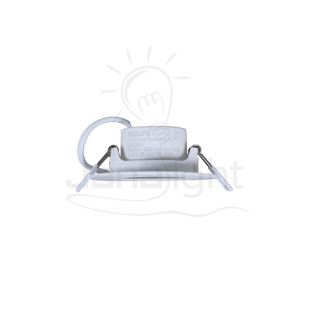 سبوت مدور عدسة متحرك 5.8 وات ابيض انارة وورم 7 سم فيليبس Recessed spotlight round warm 7cm 5.8w Philips