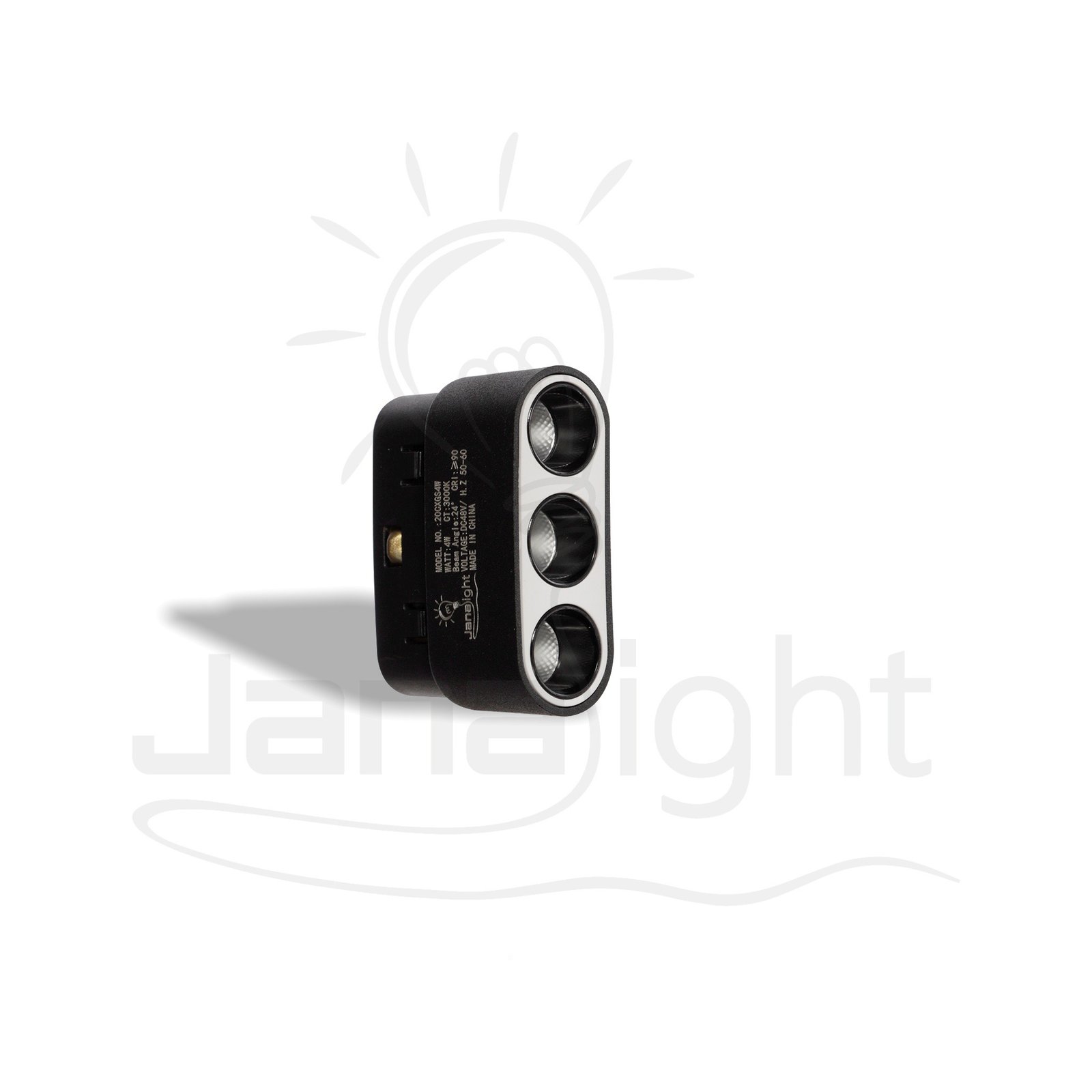 كشاف مجناتك اسود مستطيل 3عدسة 4 وات 6 سم وورم جنى لايت Black Magnetic Rectangular Spotlight 3 Lenses 4 Watt 6 cm Warm Jana Light