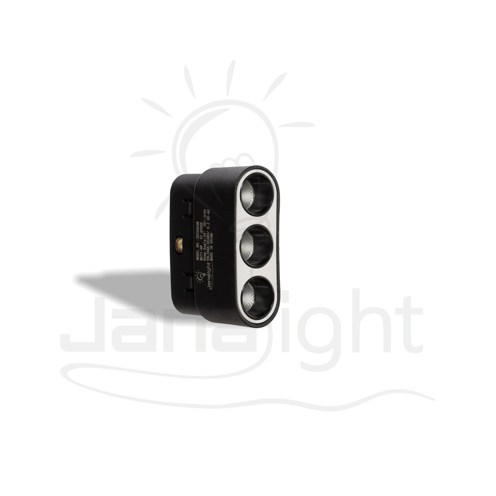 كشاف مجناتك اسود مستطيل 3عدسة 4 وات 6 سم ابيض جنى لايت Black Magnetic Rectangular Spotlight 3 Lenses 4 Watt 6 Cm White Jana Light