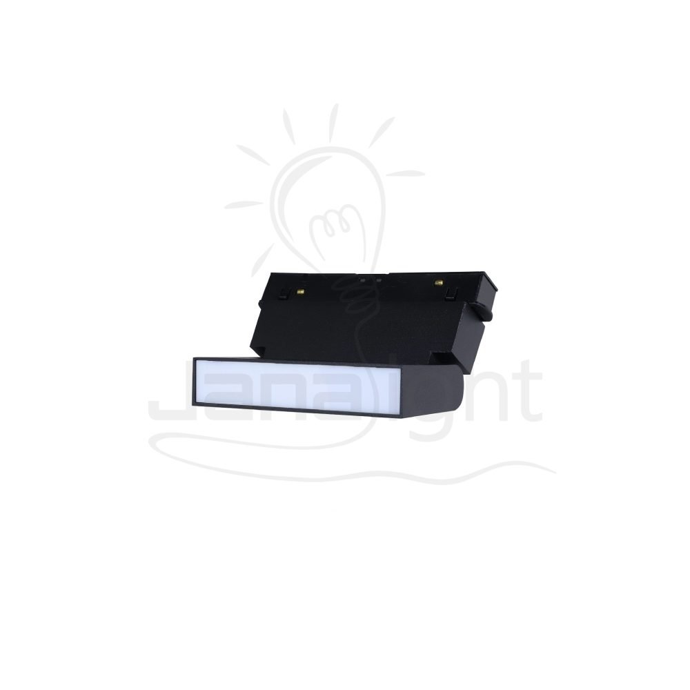 كشاف مجناتك اسود بروفايل مستطيل مسنفر 6 وات 11 سم ابيض جنى لايت Rectangular magnetic light black body color white frosted cover 6W