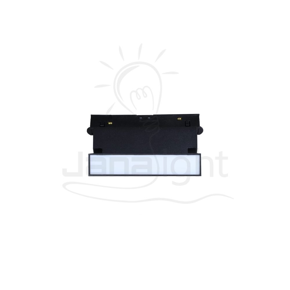 كشاف مجناتك اسود بروفايل مستطيل مسنفر 6 وات 11 سم ابيض جنى لايت Rectangular magnetic light black body color white frosted cover 6W