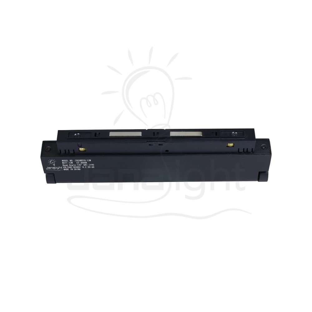 كشاف مجناتك اسود بروفايل مستطيل مسنفر 12 وات 22 سم وورم جنى لايت Rectangular magnetic light black body color warm frosted cover 12W