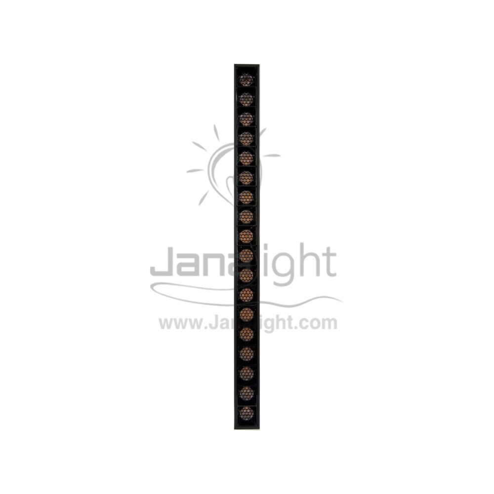 كشاف مجناتك اسود مستطيل متحرك 18 عدسة شادو 18 وات 33 سم وورم جنى لايت Rectangular tiltable magnetic light black body color cool 12W 33cm