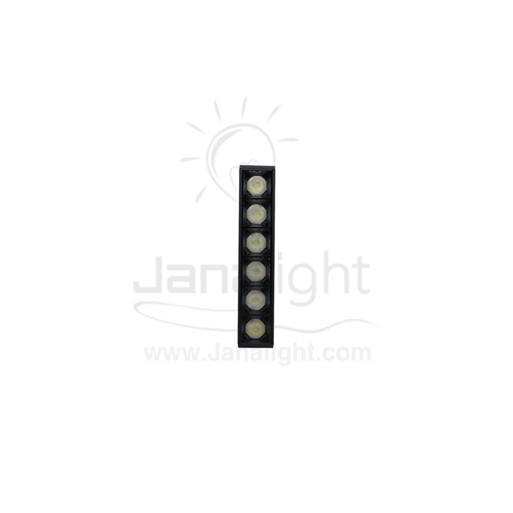 كشاف مجناتك اسود بروفايل مستطيل 6عدسة 6 وات 11سم ابيض JN-Y5-20GS-6 جنى لايت Magnetic track light 6 lens 6w white black