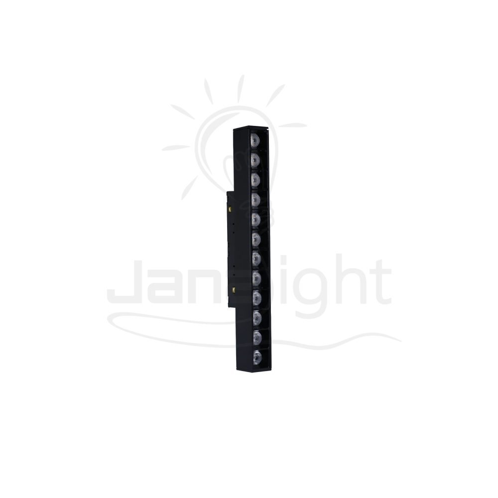 كشاف مجناتك اسود بروفايل مستطيل 12 عدسة 12 وات 22 سم كول جنى لايت Rectangular magnetic light black body color cool 12W 12 lens